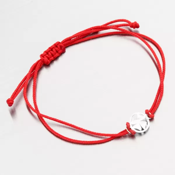 Náramek červený provázkový s přívěskem LT14-011-B