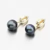 Zlaté náušnice pecky s perlou 52GZ-3006-ZL-SR-Black