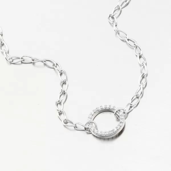 Náramek z bílého zlata se zirkony DZF5728-B-ZIR