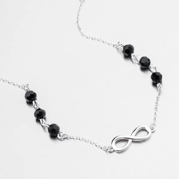 Stříbrný náramek nekonečno s kuličkami PKL-4042
