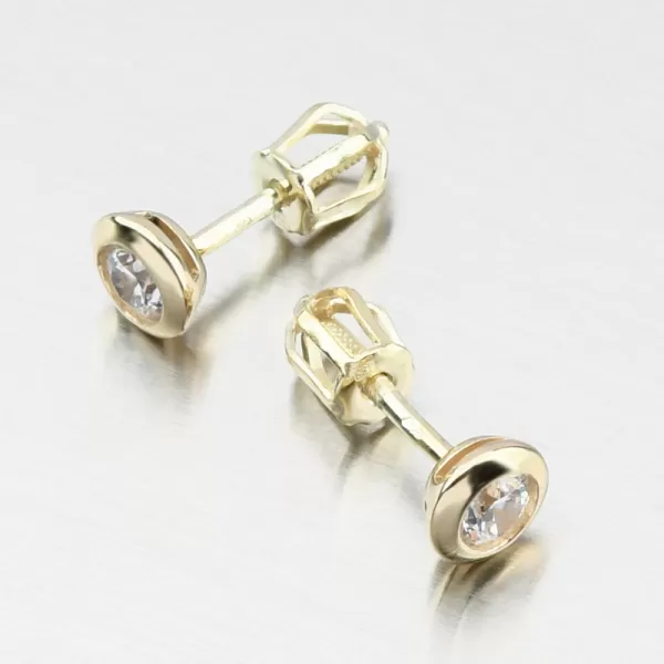 Zlaté náušnice pecky se zirkonem DZF3673-ZL-ZIR