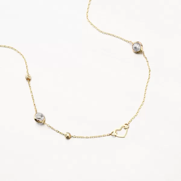 Zlatý náhrdelník se zirkony PKL25-004