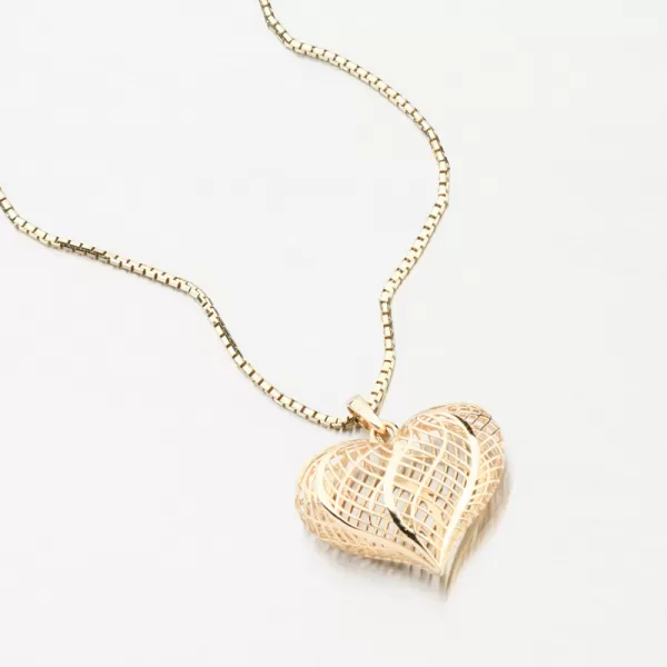 Zlatý přívěsek srdce filigrán 13R-427