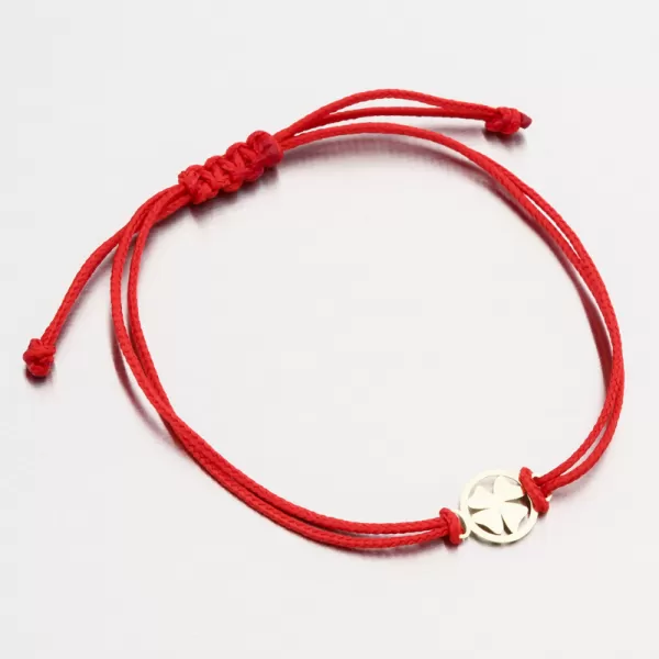 Náramek červený provázkový s přívěskem LT14-011-ZL