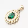 Zlatý přívěsek se smaragdem a se zirkony 13R-424