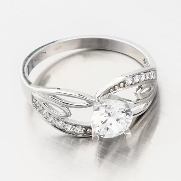 Prsten z bílého zlata se zirkony 186P-110465