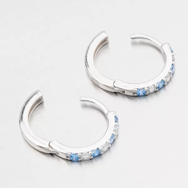 Stříbrné kruhy s modrými zirkony PKL-2268