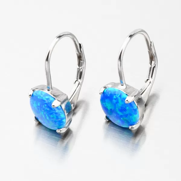 Stříbrné náušnice s modrým opálem