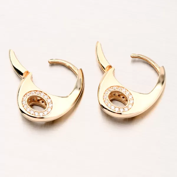 Dámské náušnice žluté zlato 585 se zirkony 12R-754