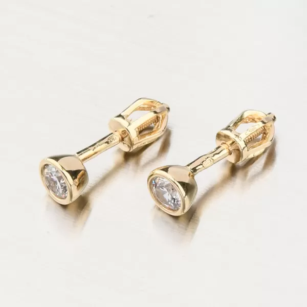 Zlaté náušnice pecky se zirkonem 52GZ-8053-ZL