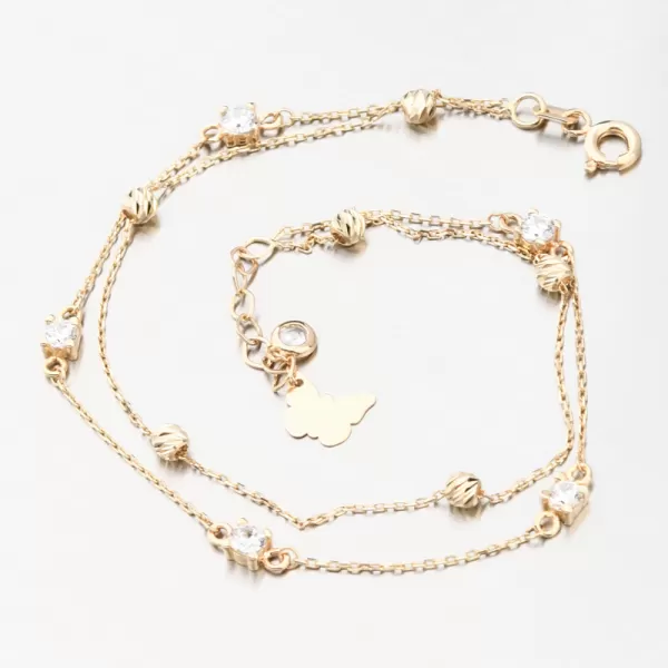 Náramek se zirkony zlato 585 GCA14-009