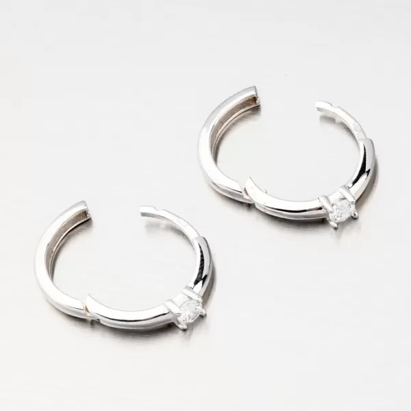 Kruhy z bílého zlata se zirkonem 12R-724