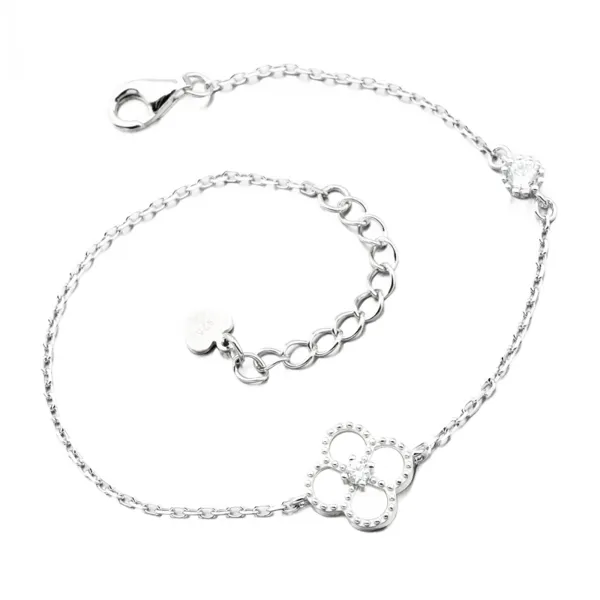 Dámský náramek stříbro 925 perleťovým čtyřlístkem PKL-4016