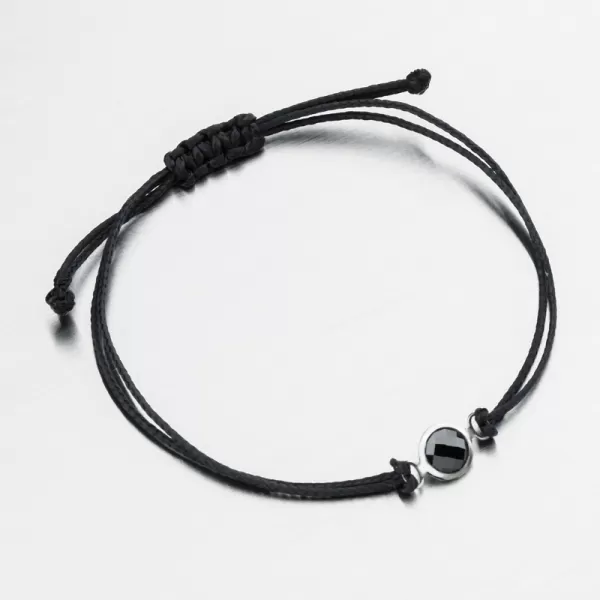 Šňůrkový náramek se zlatým přívěskem LT14-015-B-Black