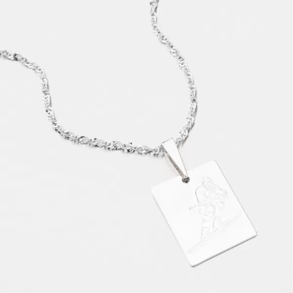 Stříbrný přívěsek lyžování PAMŠ-130766-Ag