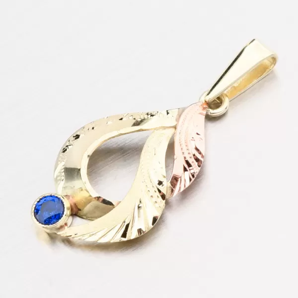 Zlatý přívěsek se safírem 53P-081TM