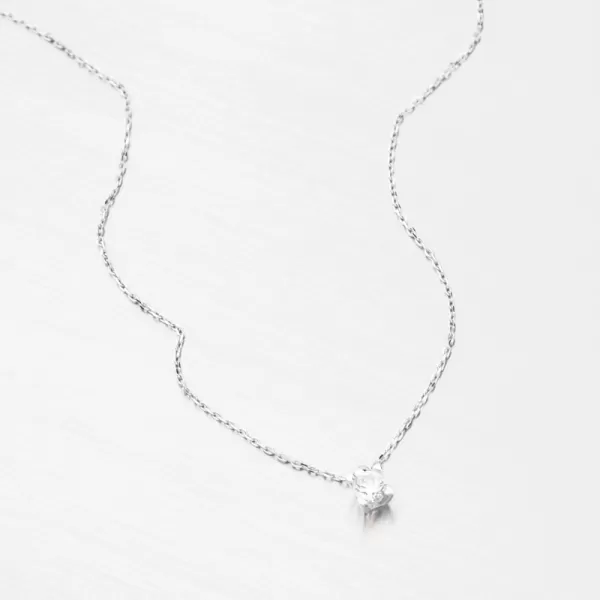 Náhrdelník z bílého zlata 585 se zirkonem GCA15-005