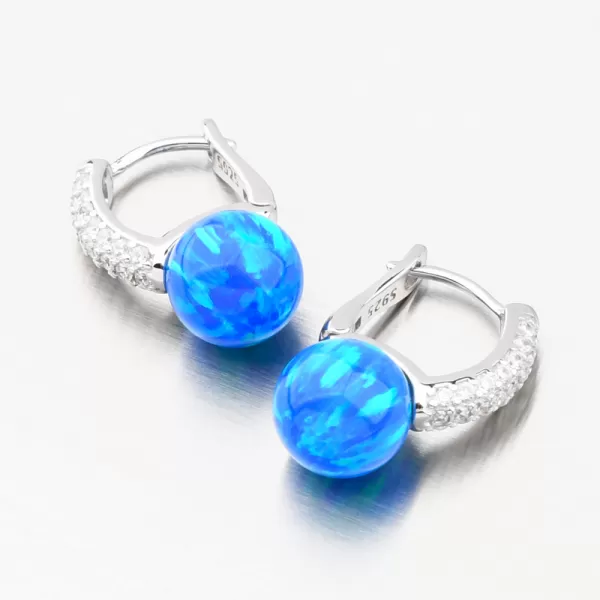 Stříbrné náušnice s růžovým opálem a se zirkony PKL-2166