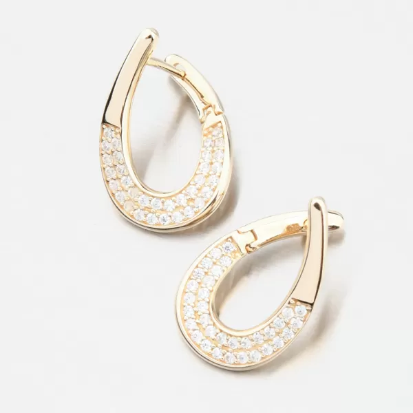 Dámské náušnice žluté zlato 585 se zirkony 163P-122670