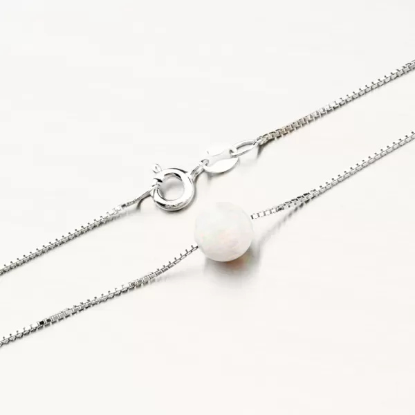 Stříbrný náhrdelník s bílým opálem PKL-5012