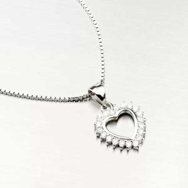 Stříbrné srdce se zirkony PKL-3125