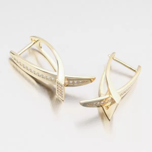 Zlacené stříbrné náušnice se zirkony PKL-2273