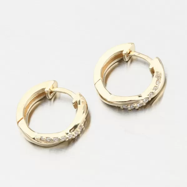 Zlaté náušnice kruhy se zirkony DZF4104-ZL-ZIR