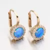 Zlaté náušnice s opálem a se zirkony 12R-745