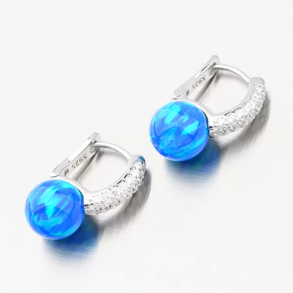 Stříbrné náušnice s růžovým opálem a se zirkony PKL-2166