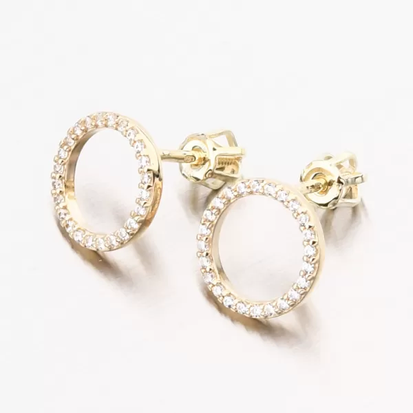 Zlaté náušnice kruh se zirkony DZF4331-ZL-ZIR