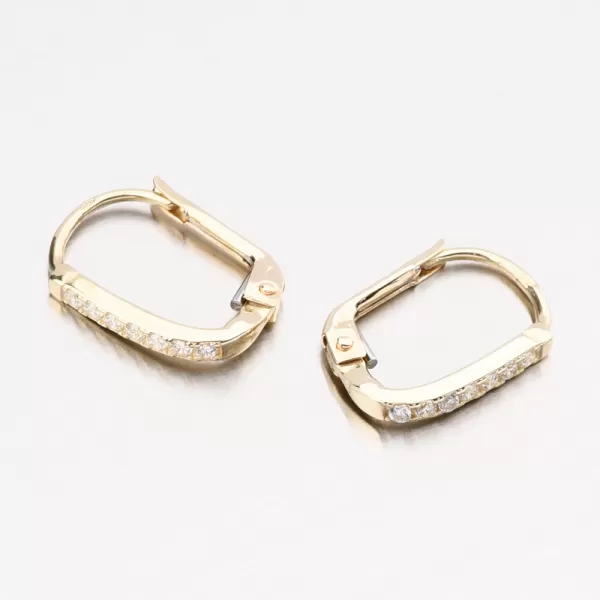 Zlaté hranaté náušnice se zirkony 12R-743