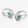 Náušnice z bílého zlata se smaragdem a zirkony 668P-120283-06