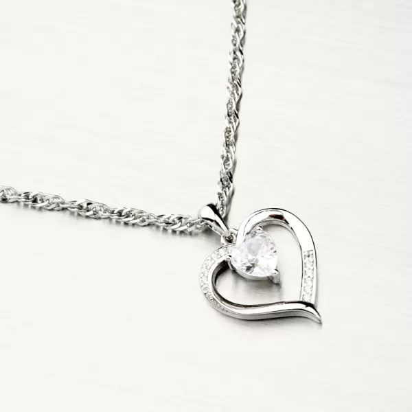 Stříbrné srdce se zirkony PKL-3129