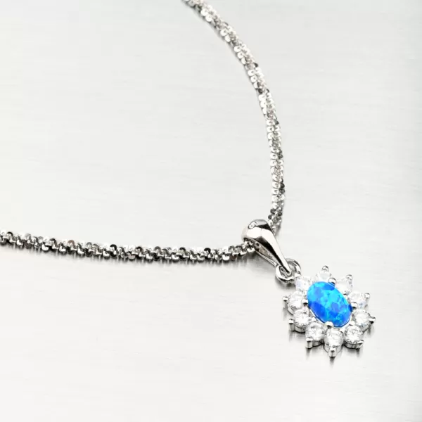 Stříbrný přívěsek s modrým opálem PKL-3121