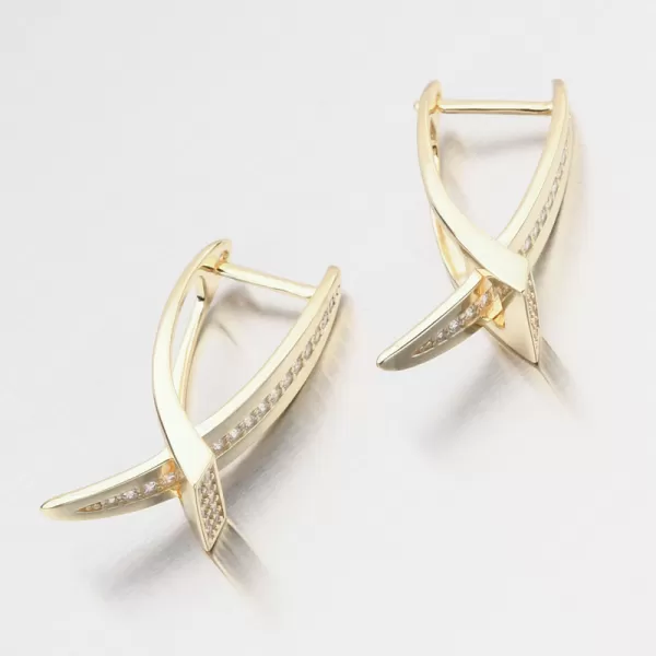 Zlacené stříbrné náušnice se zirkony PKL-2273