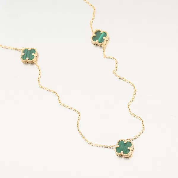 Dámský náhrdelník žluté zlato 585 čtyřlístek 15R-059