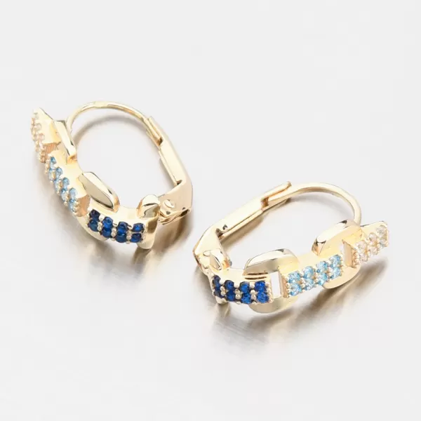 Dámské náušnice žluté zlato 585 se zirkony 153P-123157-302