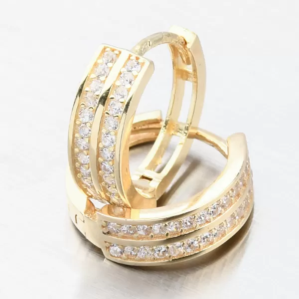 Kroužky se zirkony - zlato 585 42-32762