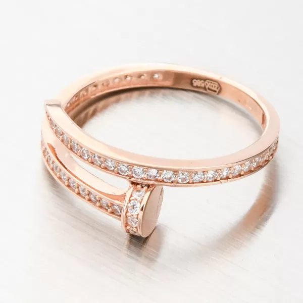 Zlatý prsten se zirkony 51P-5020-CV