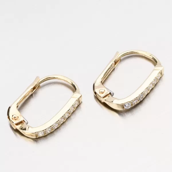 Zlaté hranaté náušnice se zirkony 12R-743