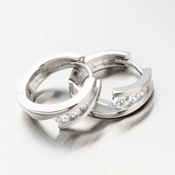 Kroužky se zirkony z bílého zlata DZ1794-B-ZIR