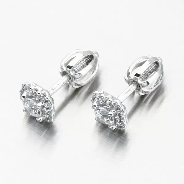 Náušnice z bílého zlata pecky se zirkony DZF5541-B-ZIR