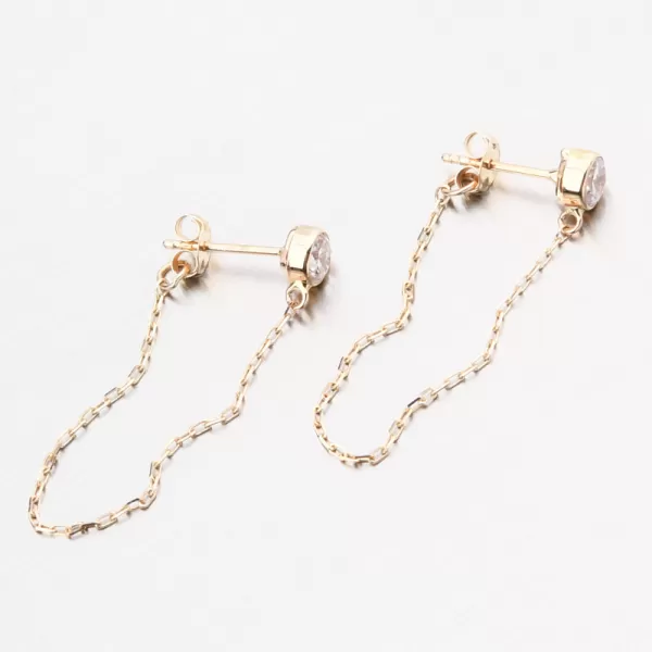 Zlaté řetízkové náušnice se zirkonem DZ5025ZL