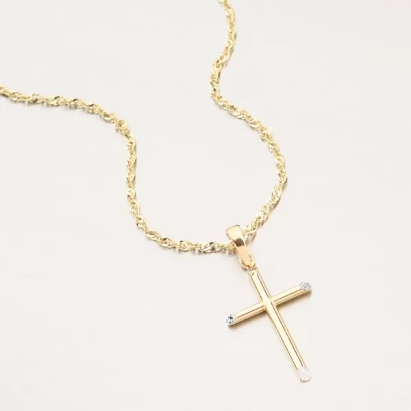 Přívěsek žluté zlato 585 kříž 112P-130638