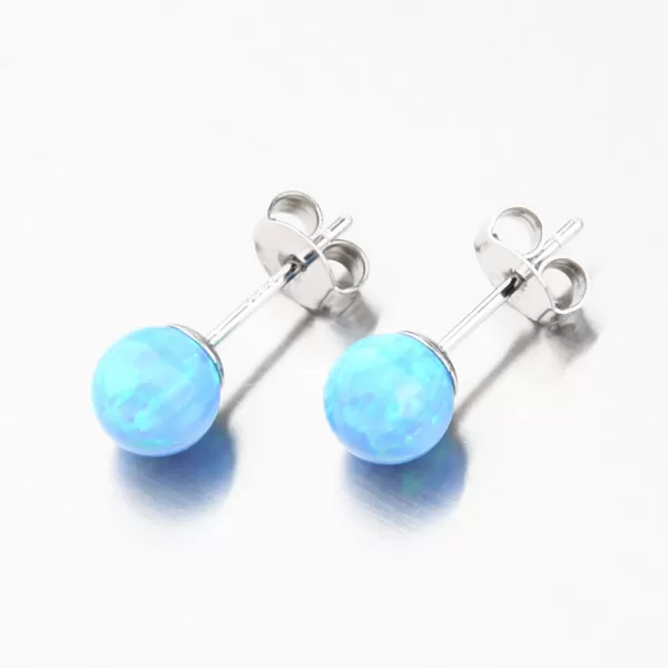 Stříbrné náušnice pecky s modrým opálem UPST-121738-6