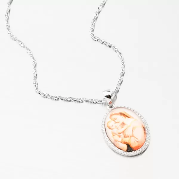 Stříbrný přívěsek Madonka se zirkony PKL-3137