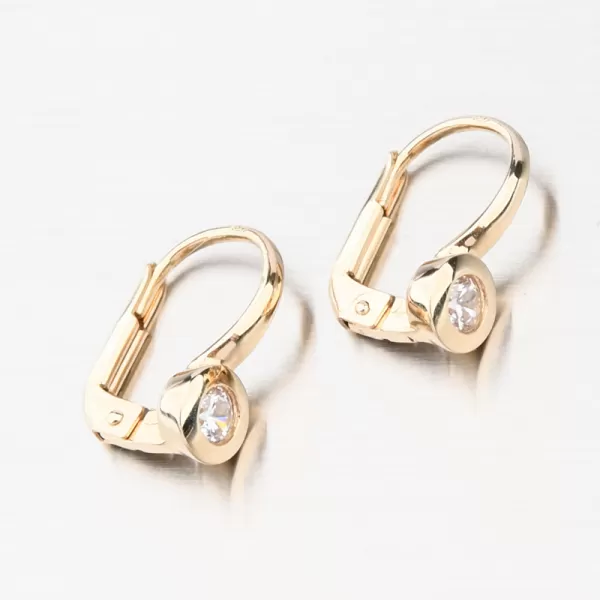 Zlaté náušnice se zirkonem GCA12-004