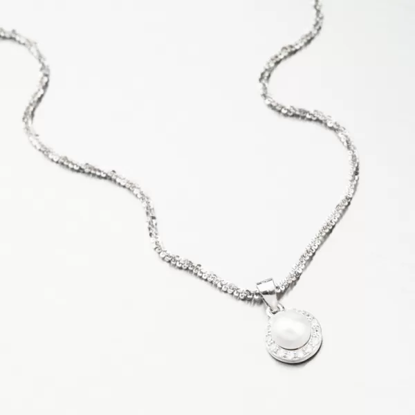 Stříbrný přívěsek s přírodní perlou a se zirkony SETST-13270