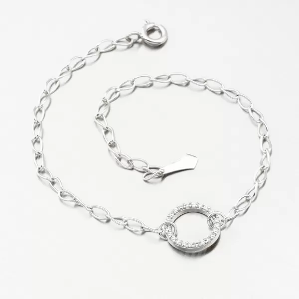 Náramek z bílého zlata se zirkony DZF5728-B-ZIR