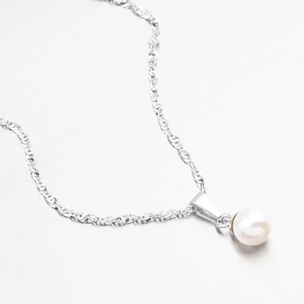 Přívěsek z bílého zlata s perlou 357P-130099